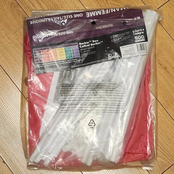 FUN BARBIE BOX Halloween Costume BNIP One Size Adult Costume - Picture 4 of 4